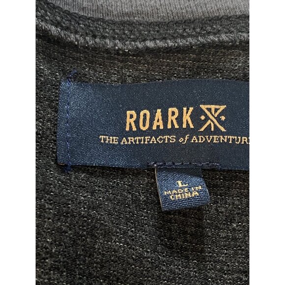 Roark 2 Button Henley Range Rat Slub Waffle Pullover Charcoal Gray Men’s Large - Picture 4 of 14